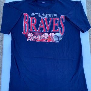 VINTAGE 1991 ATLANTA BRAVES T SHIRT SIZE 3XL GOOD CONDITION BLUE